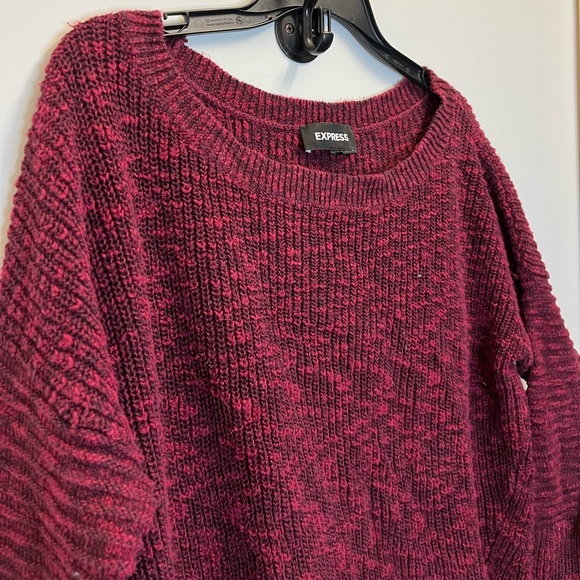 Express Maroon 3/4 Sleeve Sweater - Picture 1 of 6